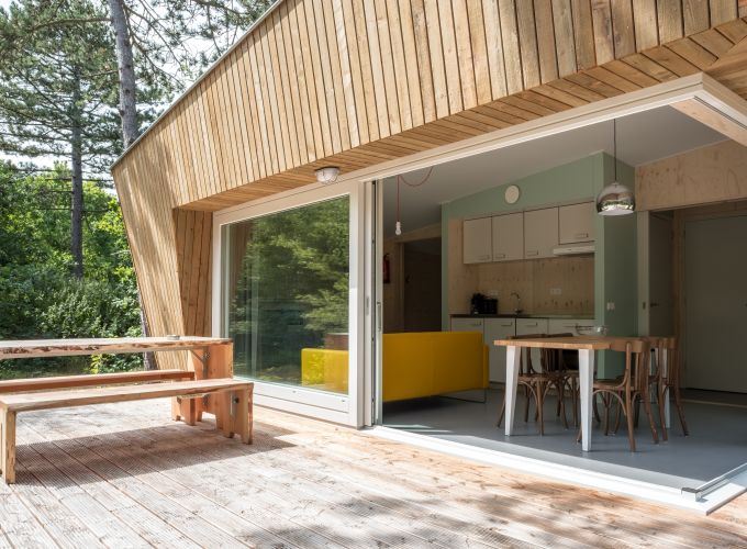 Boshuisjes kampeerterrein Stortemelk